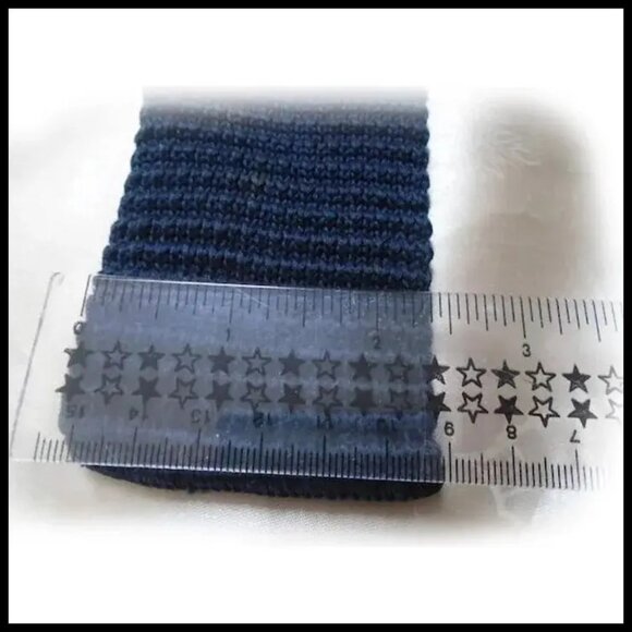 Mens Vintage Skinny Square Tie Navy Blue Cotton Knit by Rooster - Picture 3 of 14